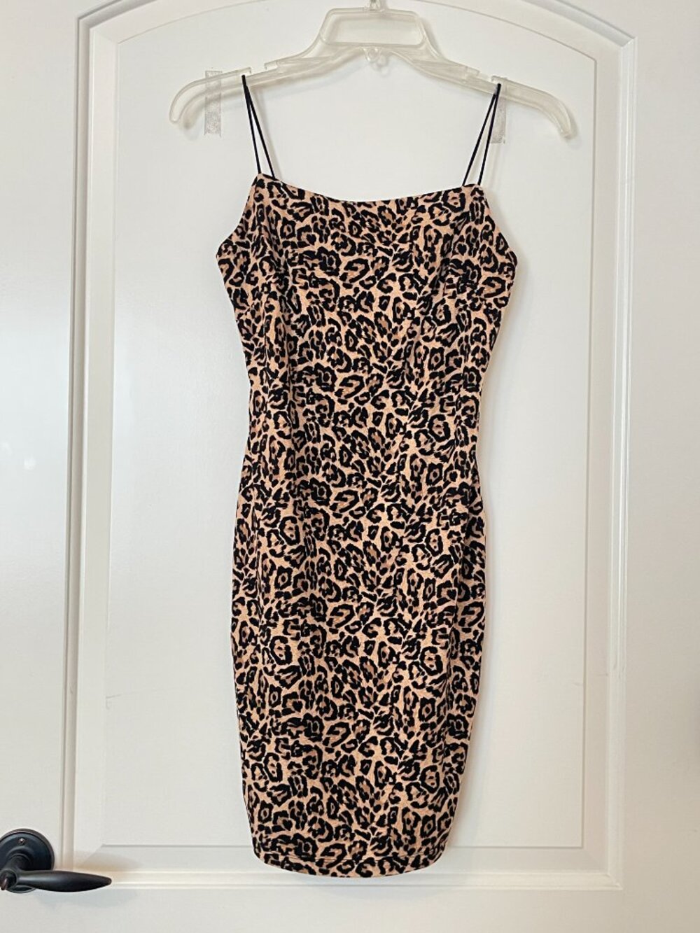 New Popular 21 Mini Dress Leopard Animal Print Stretch Knit Medium Runs Small